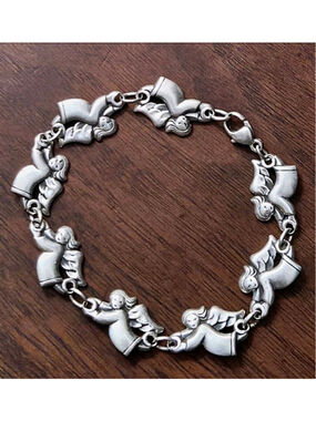 James Avery Guardian Angel Sterling Silver Bracelet Worn Down Retired